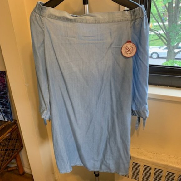 Kohls off the shoulder blue dress - Picture 3 of 5